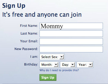 facebook sign up screen teens embarrassed associated with